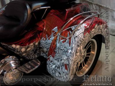 Аэрография мотоцикла Harley Davidson 'Колизей'