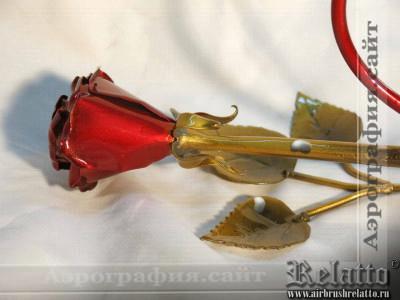 Кастом кованой розы с кэнди-покраской
