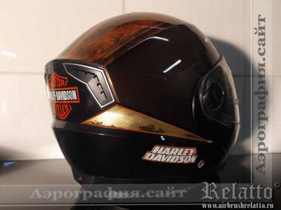 Кастом шлема в цвет мотоцикла Harley