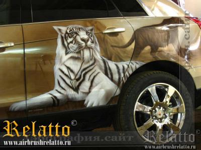 Аэрография Cadillac тигр