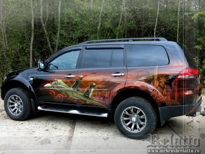 Художественная роспить Pagero Sport 'Мы всех - нас никто'